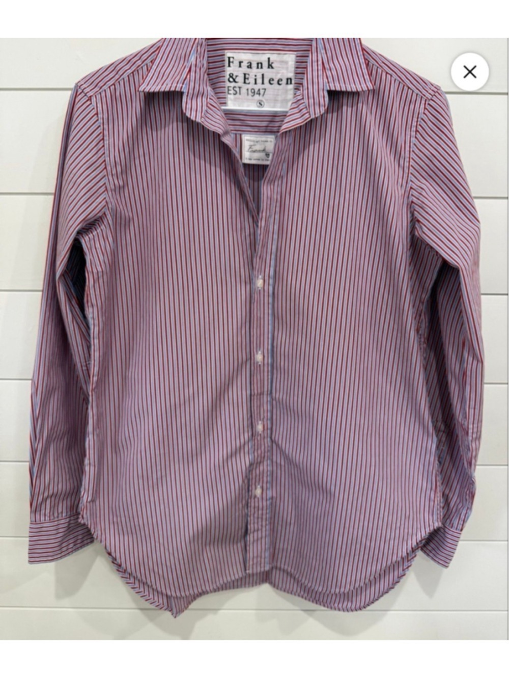 Frank & Eileen Striped Button Down Shirt S Red Blue Frank Style